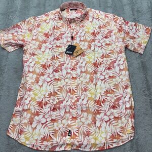 Benson Apparel Men's Medium Tropical Floral‎ Button Down Shirt NWT Short Sleeve